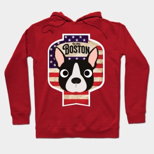 Boston Terrier - Distressed American Boston Terrier Beer Label Design Hoodie